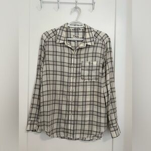 ARITZIA TNA Rae Oversized Flannel Plaid Button Down Shirt
